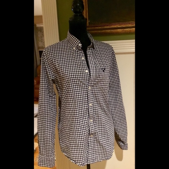 💼American Eagle checkered button down shirt work - Picture 2 of 7